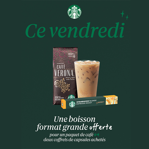Starbucks offre boisson offerte ce vendredi